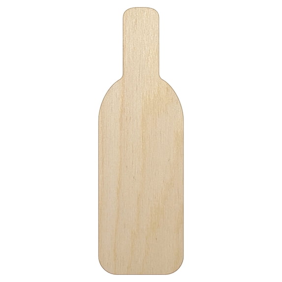 Wine Bottle Solid Wood Shape Unfinished Piece Cutout Craft DIY Projects - 4.70 Inch Size - 1/4 Inch Thick