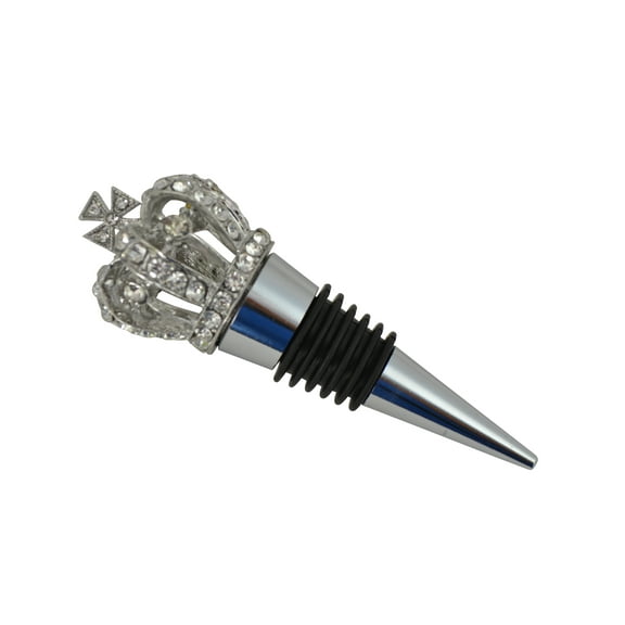 Wine Bottle Stopper Metal with Rhinestones in the Shape of a Royal Crown