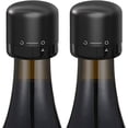 thumbnail image 1 of 2-Pack Wine Bottle Stopper With Twist Lock - Leak-Proof and Reusable (Black), 1 of 5
