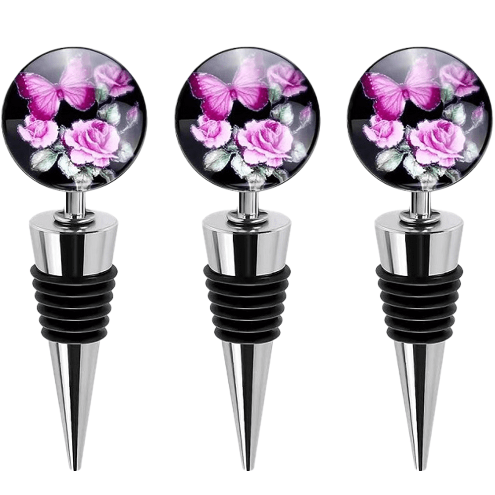 Wine Bottle Stoppers,Set of 3 Stainless Steel Wine Stoppers For Gifts