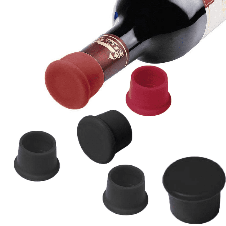 Silicone Wine Stoppers – Replace a cork – Airtight seal on Wine Bottles –  Reusable Beer Bottle Cover – Wine Bottle Stopper – Wine Saver – Wine Gifts  –