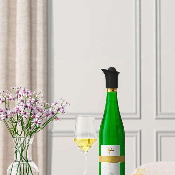 Wine Bottle Stoppers TASTAN 2-In-1 Silicone Wine Bottle Stoppers - Upgraded Reusable Vacuum Seal for Wine & Champagne Bottles | Ideal Gift for Wine Lovers, Wine Stoppers Beverage Bottle Sealer, Black