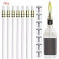 thumbnail image 1 of Wine Bottle Torch Kit 7 Pack, Wine Bottle Torch Wick and Brass Wick Mounts, Brass Wicks Mount with Washer for DIY Homemade Torch Decor, 1 of 5