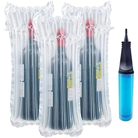 Wine Bottle Travel Protector Bags,  10 Packs Inflatable Air Column Packaging Bubble Bag with Free Inflator Pump, Reusable Wine Bottle Protector,Safe Choice for wine Transportation
