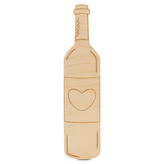 Wine Bottle Wood Cutouts 10-inch, 1/8 inch Thick, Pack of 5 Mother®s Day/Valentines Crafts for Gifts and Girls® D®cor, by Woodpeckers