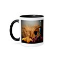 thumbnail image 1 of 3dRose, Wine Bread Grapes, 11oz Two-Tone Black Mug, 1 of 7