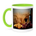 thumbnail image 1 of 3dRose, Wine Bread Grapes, 11oz Two-Tone Green Mug, 1 of 7