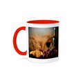 thumbnail image 1 of 3dRose, Wine Bread Grapes, 11oz Two-Tone Red Mug, 1 of 7