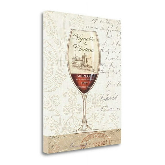 Wine By The Glass Ii, 18" x 23" Fine Art Giclee Print on Gallery Wrap Canvas, Ready to Hang