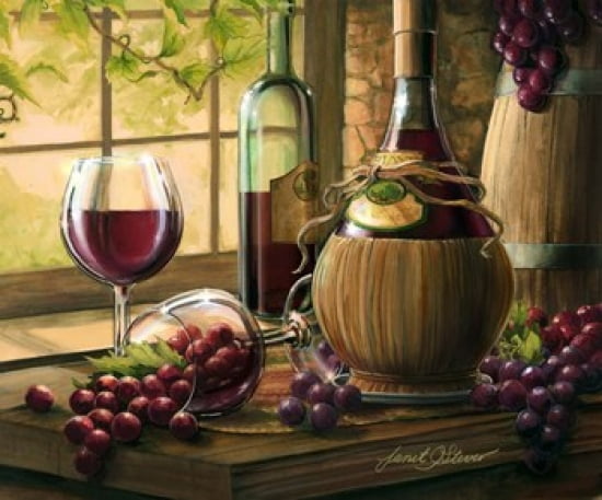 Wine By The Window I Canvas Art - Janet Stever (30 x 25)
