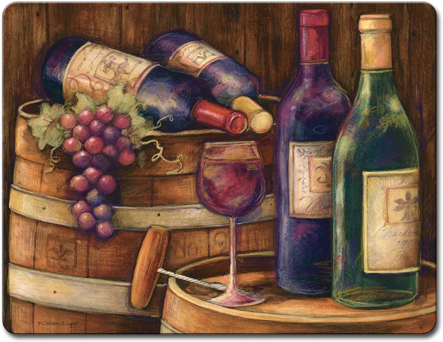 Wine Cellar - Large Glass Cutting Board 15x12