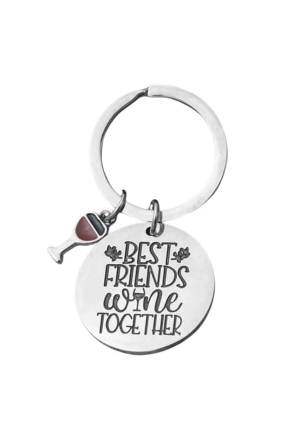 Wine Charm Keychain, Wine Jewelry, Best Friends Wine Together, Wine Lovers Gifts, Best Friend Gift