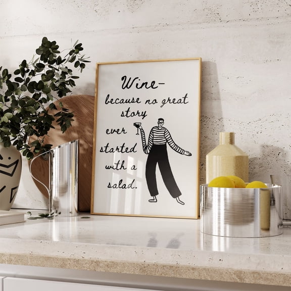 Wine Cheers Bar Poster, Unframed Paper Poster 8x10in