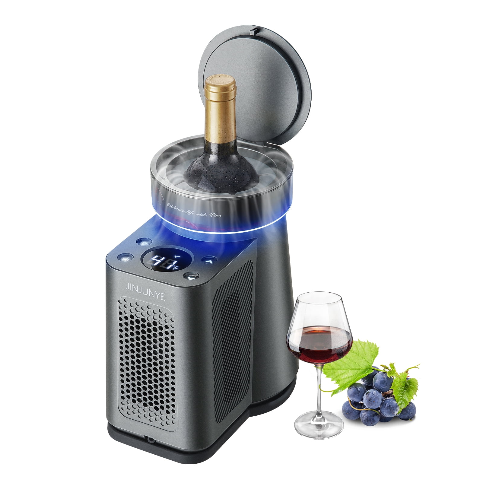 Wine Chiller Electric, JINJUNYE 34°F68°F Adjustable Portable Single