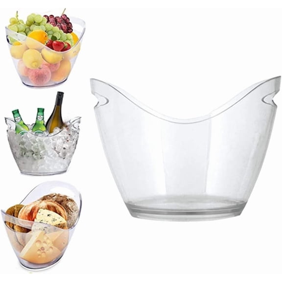 Wine Chiller & Party Beverage Tub Clear Acrylic Food Grade Ice Bucket, 3.5LiterStorage Tub, See Through ice Tub Champagne Bucket for Drinks.