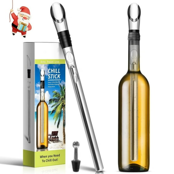 Wine Chiller - Wine Cooler Stick,3 in 1 Stainless Steel Wine Bottle Chiller with Aerator and Pourer,The Best Holiday Gifts.