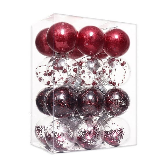 Wine Christmas Decorative Balls 6Cm 24Pcs Plastic Colorful For Tree Home Hotel Office Holiday Decor
