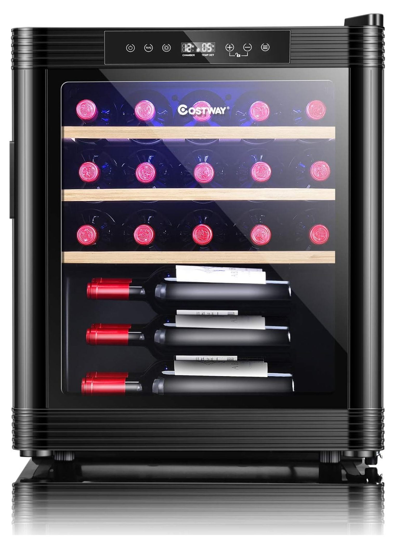 Wine Cooler, 24 Inch Wine Fridge for 21 Bottles, Freestanding Wine