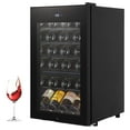 thumbnail image 1 of Wine Cooler Refrigerator 24 Bottles Compressor Freestanding Beverage Wine Fride For Red, White, Champagne or Sparkling Wine 40°F to 65°F Digital Temperature Control Full Glass Door, 1 of 9