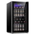 thumbnail image 1 of Wine Cooler Refrigerator Fridge 26 Bottles Freestanding Wine Chiller with Stainless Steel & Double-Layer Glass Door/Digital Memory Temperature Control,Black, 1 of 6
