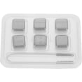 thumbnail image 1 of Wine Cooler Wine Cooler Wine Cooler Tools 6 Pcs Ice Cubes with Storage Case, Whiskey Ice Stones, Reusable Chilling Ice Cubes Stainless Steel Ice Blocks for Bar Home Wine Drinks Square Tool, 1 of 5