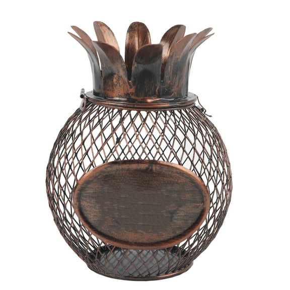 Wine Cork Holder Container Retro Iron Metal Sculptur Model for Collector ,Home Decor Bar Decor Display Cork Storage (Brown,17x17x13cm/6.69x6.69x5.12inch)