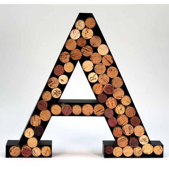 Wine Cork Holder Makes for Great Wine Accessories Perfect Monogrammed Gifts for Women to Store Wine Corks. Wine Decor or Wine Cork Holder Decor Will Brighten Up Kitchen! (Letter A)