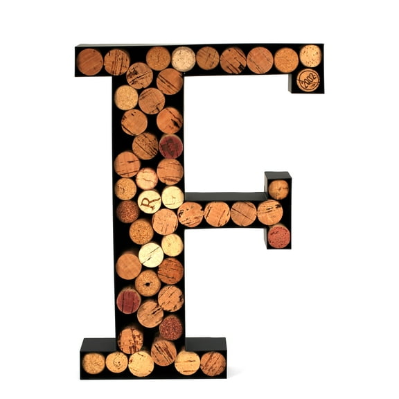 Wine Cork Holder Makes for Great Wine Accessories Perfect Monogrammed Gifts for Women to Store Wine Corks. Wine Decor or Wine Cork Holder Decor Will Brighten Up Kitchen! (Letter F)