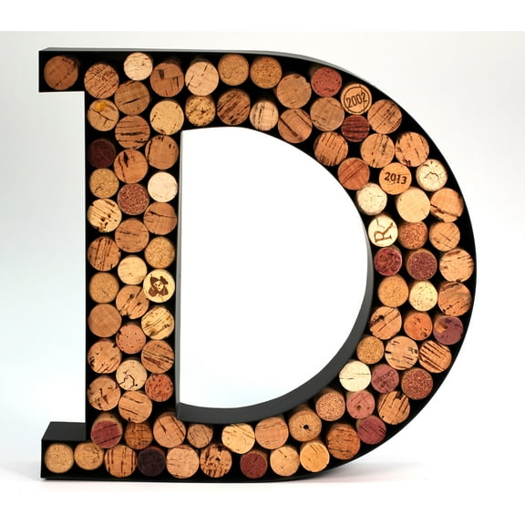 Wine Cork Holder Makes for Great Wine Accessories Perfect Monogrammed Gifts for Women to Store Wine Corks. Wine Decor or Wine Cork Holder Decor Will Brighten Up Kitchen! (Letter D)