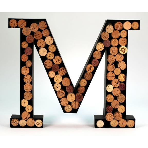 Wine Cork Holder Makes for Great Wine Accessories Perfect Monogrammed Gifts for Women to Store Wine Corks. Wine Decor or Wine Cork Holder Decor Will Brighten Up Kitchen! (Letter M)