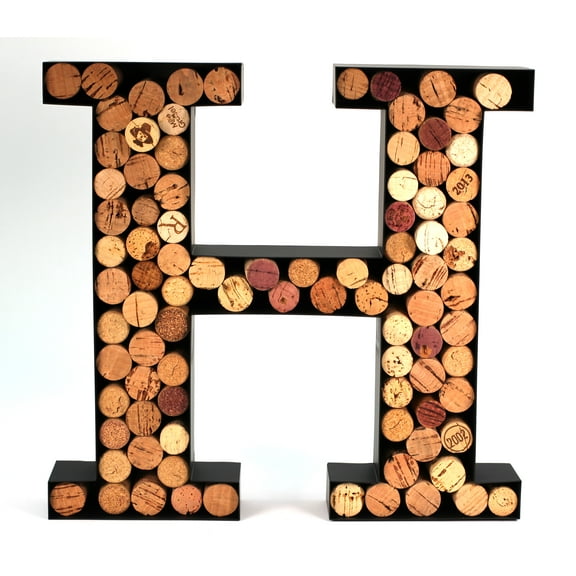 Wine Cork Holder Makes for Great Wine Accessories Perfect Monogrammed Gifts for Women to Store Wine Corks. Wine Decor or Wine Cork Holder Decor Will Brighten Up Kitchen! (Letter H)
