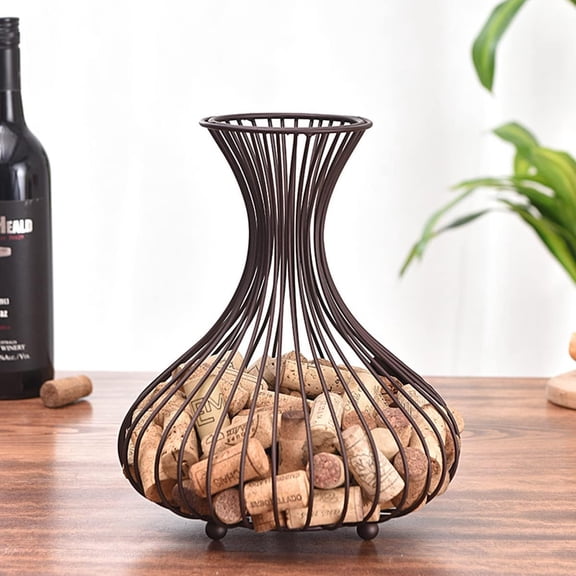 - Wine Cork Holder, Wine Stopper Container Storage Basket for Kitchen Home Wine Lover (Matte Bronze)
