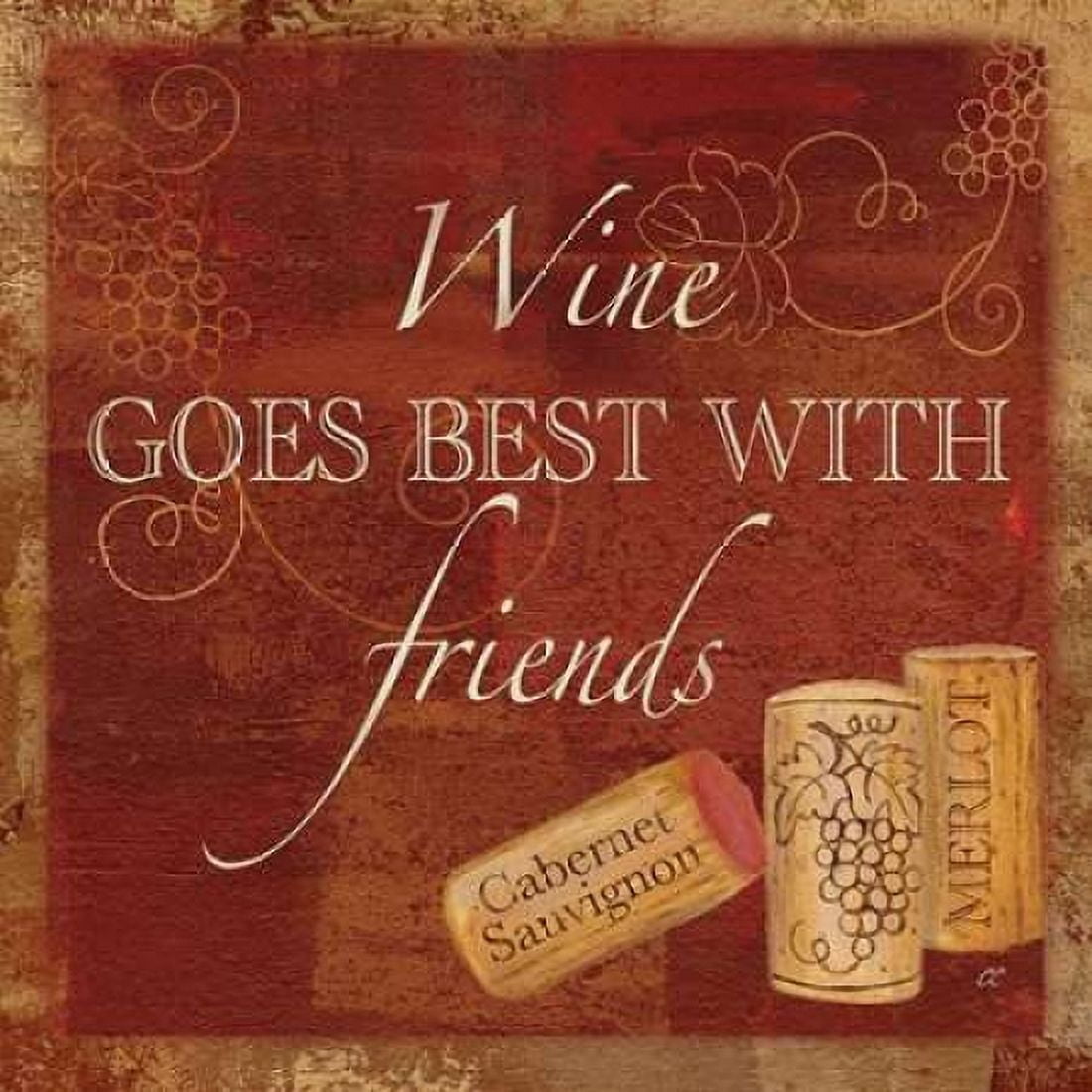 Wine Cork Sentiment I Canvas Art - Cynthia Coulter (24 x 24)