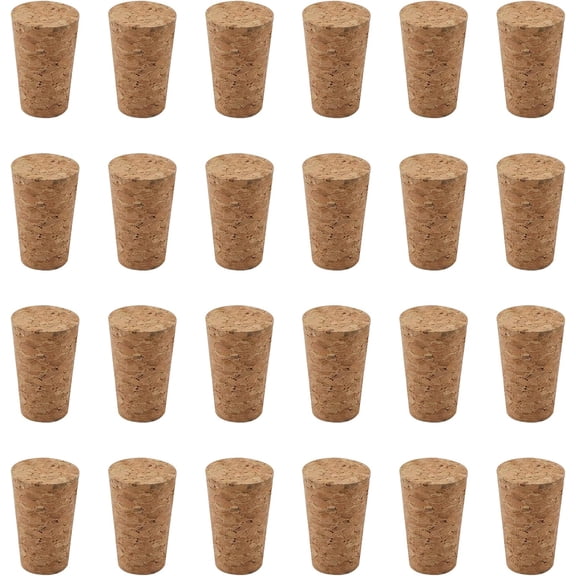Wine Corks, 24 Pcs Tapered Wine Corks Natural Wooden Wine Stoppers Wine Bottle Plugs for Home DIY Bottles (22 x 17 x 35 mm)