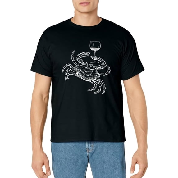 Wine Crab Ocean Lovers Shirt Funny Drinking Vacation Tee