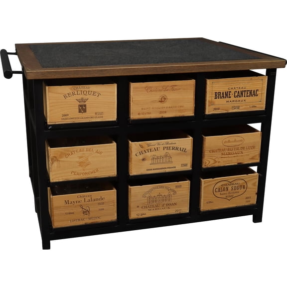 Wine Crate Granite Kitchen Island with Exclusive Design