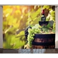 thumbnail image 1 of Ambesonne Wine Curtains 2 Panel Set, Agriculture Country Drink, 108" x 63", Pale Green Black Brown, 1 of 3