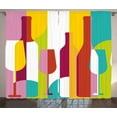 thumbnail image 1 of Ambesonne Wine Curtains 2 Panel Set, Colorful Abstract Drinks, 108" x 90", Multicolor, 1 of 3