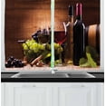 thumbnail image 1 of Wine Curtains 2 Panels Set, Glasses of Red and White Wine Served with Grapes French Gourmet Tasting, Window Drapes for Living Room Bedroom, 55W X 39L Inches, Brown Ruby Pale Green, by Ambesonne, 1 of 2