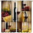 thumbnail image 1 of Wine Curtains Rustic Farmhouse Red Wine Glass Collage Vintage Brown Bedroom Kitchen Cafe Blackout Rod Pocket Decoration Window Drapes 2 Panels W21xL54in, 1 of 1