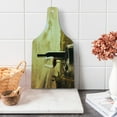 thumbnail image 1 of Wine Cutting Board, Red Wine Bottle and Glass on Wooden Cask Dramatic Sky Agriculture, Decorative Tempered Glass Cutting and Serving Board, Wine Bottle Shape, Pale Coffee Green Black, by Ambesonne, 1 of 1