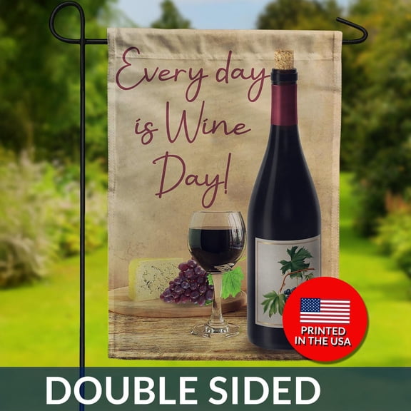 Wine Day Garden Flag Double Sided Cheese Board Decor 1