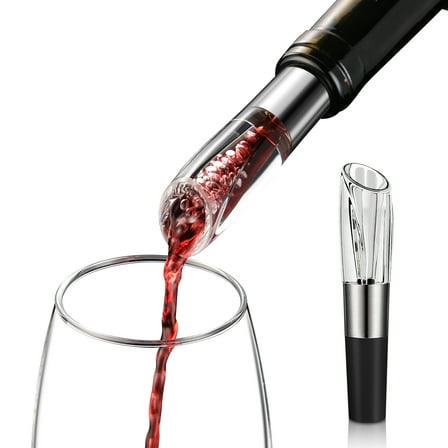 LHKLUK 2-in-1 Wine Quick Decanter Pour Wine, Acrylic/Stainless Steel