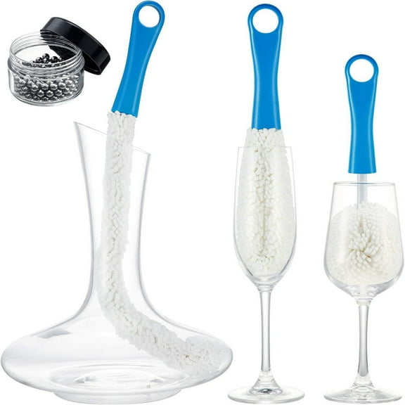 Wine Decanter Cleaning Brush Flexible Bottle Scourer Reusable Cleaning Beads for Wine Glass Goblets Flute