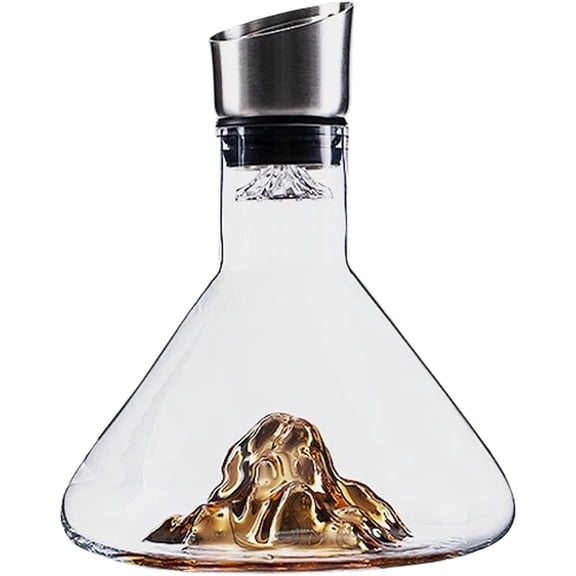 Wine Decanter, Crystal Glass Wine Carafe,100% Lead-free Crystal Glass,Wine Hand-held Aerator, Wine Gift, Wine Accessories Wine Carafe,Elegant And Sturdy Design(1pc - LI)