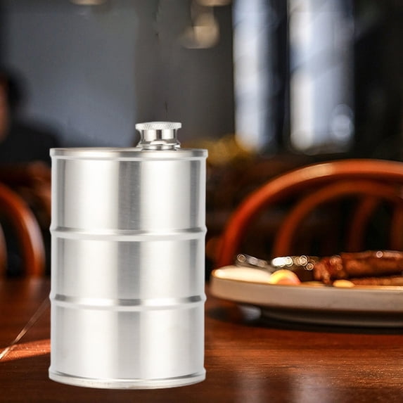 Wine Decanter Stainless Steel, Mini Barrel Design, 750mL Capacity, Portable Flask for Outdoor, Leak-proof Travel Companion, Modern Home Bar Accessory, Topliu