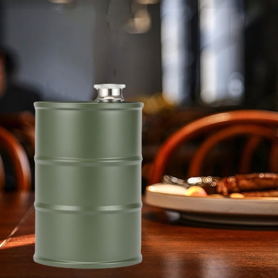 Wine Decanter Stainless Steel, Mini Barrel Design, 750mL Capacity, Portable Flask for Outdoor, Leak-proof Cylindrical Beverage Container, Topliu