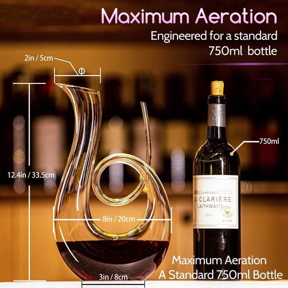 Wine Decanter Upgraded Swan Hand-Blown Crystal Carafe 1.7L Lead-Free Elegant Design Gift for Connoisseurs