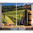 thumbnail image 1 of Ambesonne Italian Curtains 2 Panel Set, Vineyard Tuscany Grape, 108" x 84", Green Blue Brown, 1 of 3