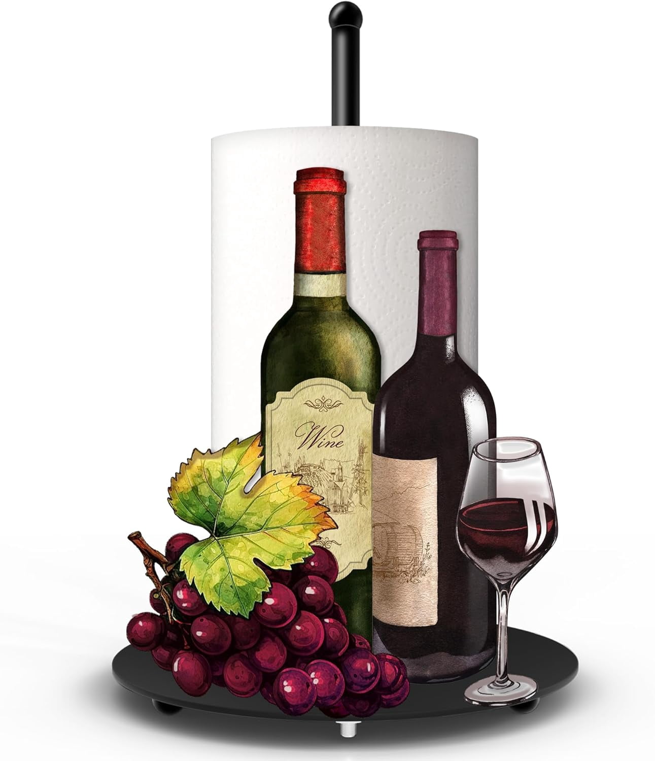 Wine Decor Paper Towel Holder Cute Vintage Home Birthday Lover Gifts for Women Men Kitchen Decoration